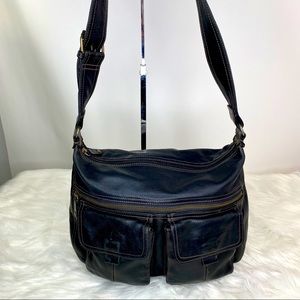 Fossil Black Leather Shoulder Bag